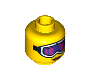 LEGO Yellow Downhill Skier Head (Safety Stud) (3626 / 10832)