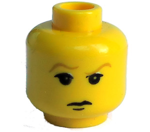 LEGO Yellow Draco Malfoy Minifigure Head with Brown Eyebrows (Safety Stud) (3626)