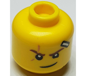 LEGO Yellow Dragons Rising Kai head (Recessed Solid Stud) (3274 / 102833)