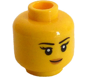 LEGO Jaune Double Face Femelle avec Noir Eyebrows, Rose Lips / Roaring (Montant solide encastré) (3626)