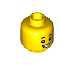 LEGO Gelb Dual Sided Girl Kopf mit Breit Grinsen / Breit Open Mouth (Einbau-Vollbolzen) (3626 / 69191)