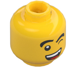 LEGO Yellow Dual Sided Head with Open Mouth and Winking / Angry Expression (Safety Stud) (3274 / 105638)