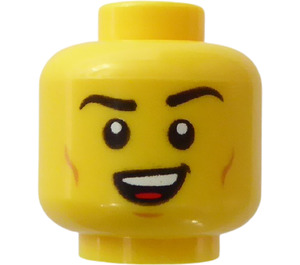LEGO Yellow Dual Sided Head with Smirk (Recessed Solid Stud) (3626)