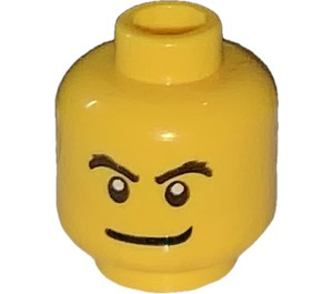 LEGO Gul Dobbeltsidet Scared Hoved Black Crows Feet (forsænket solid stud) (23090 / 59877)