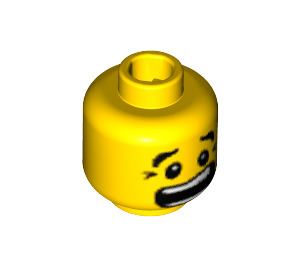 LEGO Giallo Doppio lato Scared Testa Zampe di corvo marroni (bottoncino pieno incassato) (23090 / 59877)