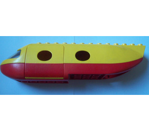 LEGO Yellow Duplo Airplane Jetliner Fuselage with Red Base and Cargo Door