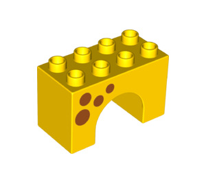 LEGO Yellow Duplo Arch Brick 2 x 4 x 2 with Circles (Giraffe Bottom) (11198 / 74952)