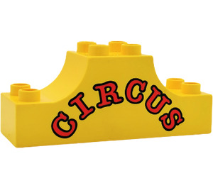 LEGO Yellow Duplo Bow 2 x 6 x 2 with "CIRCUS" (4197)
