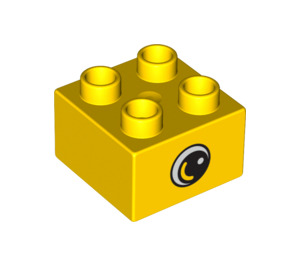 LEGO Yellow Duplo Brick 2 x 2 with Eye (10517 / 10518)