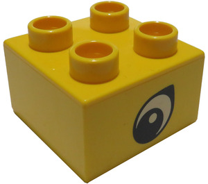 LEGO Jaune Duplo Brique 2 x 2 avec indiquer sur eye (3437)