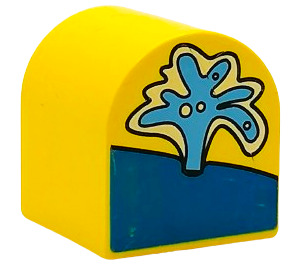 LEGO Yellow Duplo Brick 2 x 2 x 2 with Curved Top with Water Spout (3664)