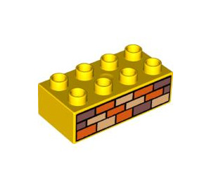 LEGO Jaune Duplo Brique 2 x 4 avec Brique mur (3011 / 41180)
