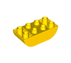 LEGO Yellow Duplo Brick 2 x 4 with Curved Bottom (98224)