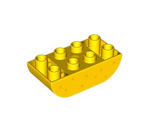 LEGO Yellow Duplo Brick 2 x 4 with Curved Bottom with Dots (98224 / 101566)