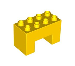 LEGO Yellow Duplo Brick 2 x 4 x 2 with 2 x 2 Cutout on Bottom (6394)