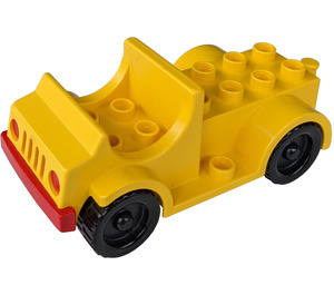 LEGO Yellow Duplo Car with yellow base,  2 x 4 studs bed and running boards (4575)