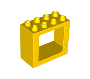 LEGO Jaune Duplo Porte Cadre 2 x 4 x 3 avec rebord plat (61649)