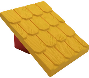 LEGO Yellow Duplo Shingled Roof with Red Base 2 x 4 x 2 (4860 / 73566)