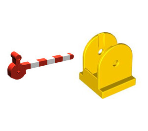 LEGO Jaune Duplo Train Level Crossing Gate Base Assembly
