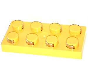 LEGO Gul Electric Plate 2 x 4 med Contacts (4757 / 73534)