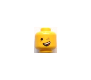 LEGO Yellow Emmet Head Winking and Yawning (Recessed Solid Stud) (3626)