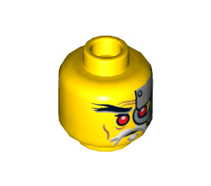 LEGO Gelb Evil Wu Minifigure Kopf (Einbau-Vollbolzen) (3626 / 16214)