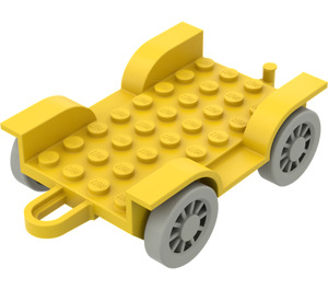 LEGO Yellow Fabuland Car Chassis 8 x 6.5 (Complete) (4796)