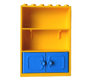 LEGO Yellow Fabuland Cupboard 2 x 6 x 7 with Blue Doors