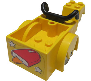 LEGO Yellow Fabuland Tricycle with Light Gray Wheels with Ice Cream with White Stars Sticker