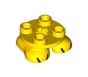 레고 노란색 Feet 2 x 2 ~와 함께 검은색 Toes (66858 / 68915)
