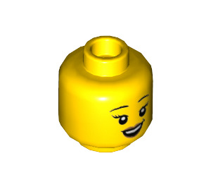 LEGO Geel Vrouwelijk Atleet Hoofd (Verzonken solide nop) (3626 / 68045)