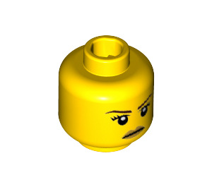 LEGO Yellow Female Head from Battle Goddess with Golden Lipstick Pattern (Recessed Solid Stud) (3626 / 18175)