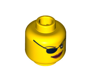LEGO Yellow Female Head with Eyepatch  (Safety Stud) (64904 / 74110)