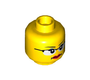 LEGO Yellow Female Head with Glasses (Recessed Solid Stud) (3626 / 16158)