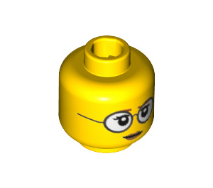 LEGO Yellow Female Head with Glasses (Recessed Solid Stud) (3626 / 19113)