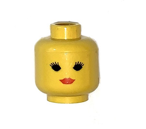 LEGO Yellow Female Head with Red Lipstick (Safety Stud) (3626)
