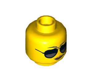 LEGO Gelb Female Polizei Kopf mit Sunglasses (Einbau-Vollbolzen) (3626 / 29966)