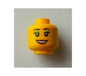 LEGO Gelb Female mit Pink oben Kopf (Sicherheitsbolzen) (3626)
