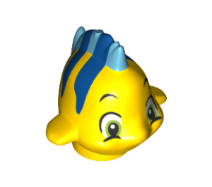 LEGO Yellow Fish with Blue (Flounder) with Big Eyes (95355)