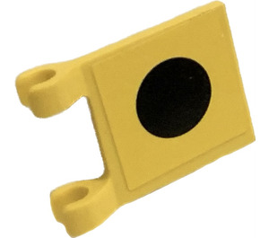 LEGO Yellow Flag 2 x 2 with Black Dot Sticker without Flared Edge (2335)