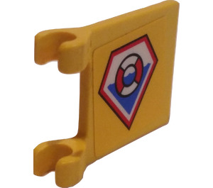 LEGO Yellow Flag 2 x 2 with Coast Guard Logo (Two Sides) Sticker without Flared Edge (2335)