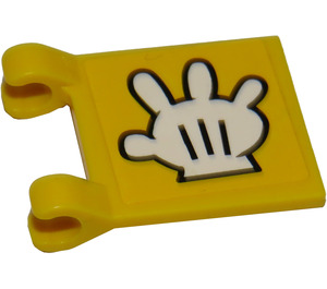 LEGO Yellow Flag 2 x 2 with Glove Sticker without Flared Edge (2335)