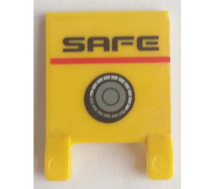 LEGO Jaune Drapeau 2 x 2 avec 'Safe' Autocollant sans bord évasé (2335)