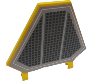 LEGO Yellow Flag 5 x 6 Hexagonal with Air Vents Sticker with Thin Clips (51000)