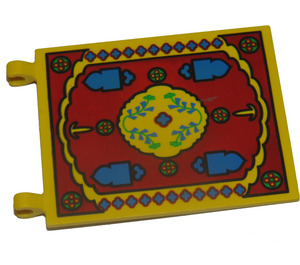 LEGO Yellow Flag 6 x 4 with 2 Connectors with Oriental Rug Pattern (2525)