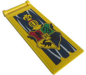 LEGO Yellow Flag 7 x 3 with Bar Handle with Hogwarts Emblem  Sticker (30292 / 35252)
