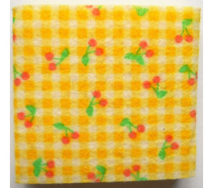 LEGO Yellow Foam Scala Cushion 7 x 7 with Cherries