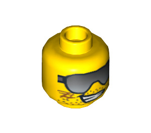 LEGO Yellow Frank Rock Head (Safety Stud) (3626 / 10567)