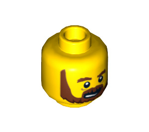 LEGO Yellow Frank the Foreman Minifigure Head (Recessed Solid Stud) (3626 / 16127)