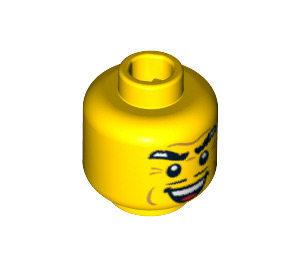 LEGO Yellow Gangster Head (Safety Stud) (3626 / 97095)